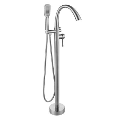 Double Handle Floor Mounted Tub Filler With Handshower