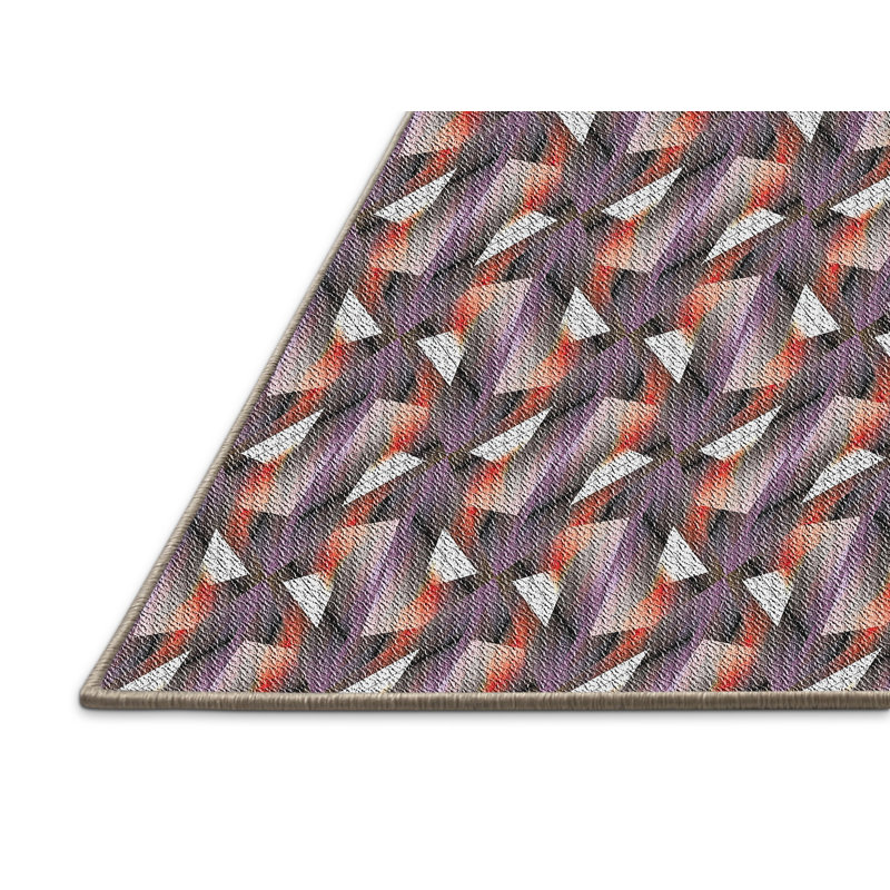 Tapis brun / orange Power Loom, Rectangle 5 pi x 7 pi