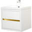 Meuble-lavabo mural avec lavabo, meuble de rangement flottant pour salle de bain avec comptoir en résine de pierre-513550757