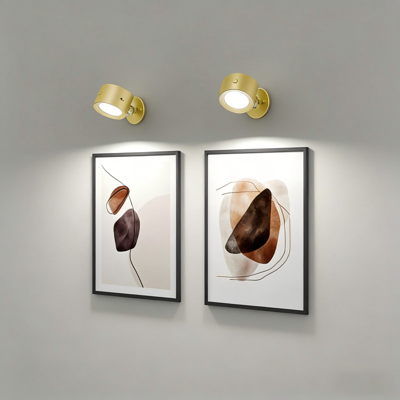 Lightbiz 2-Pack Cordless LED Wall Sconces - Rechargeable Remote Control Dimmable 3 Color Temperatures Magnetic 360° Rotation