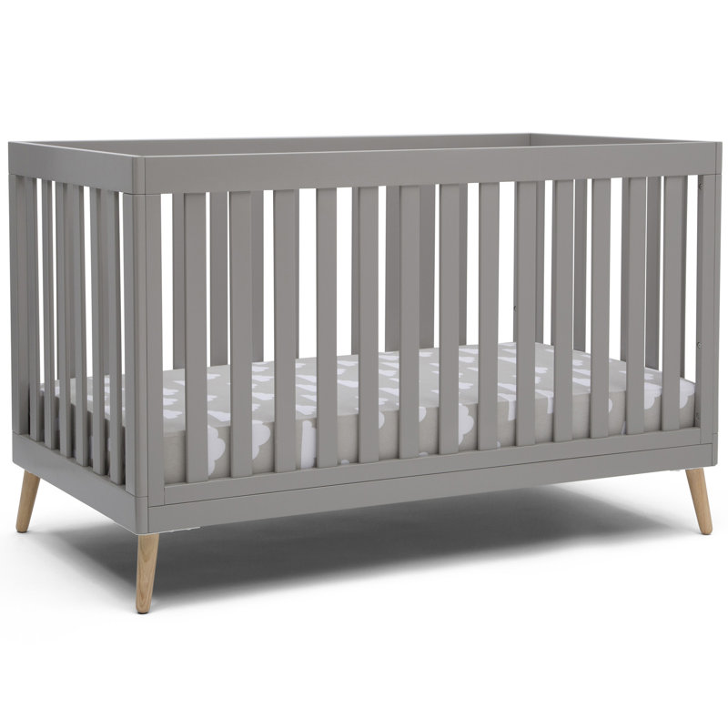 Lit de bébé convertible 4-en-1 Essex, Blanc Bianca, Lit de bébé + matelas + protecteur