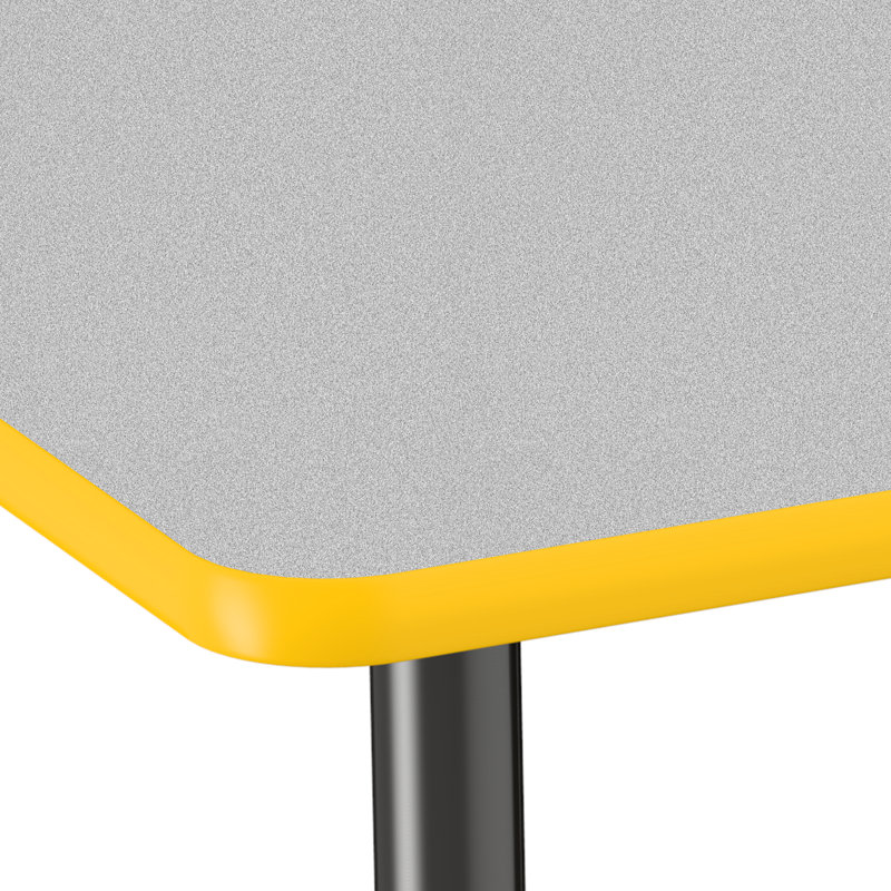 Table ronde à hauteur réglable, Érable / bleu, Gris, 36"