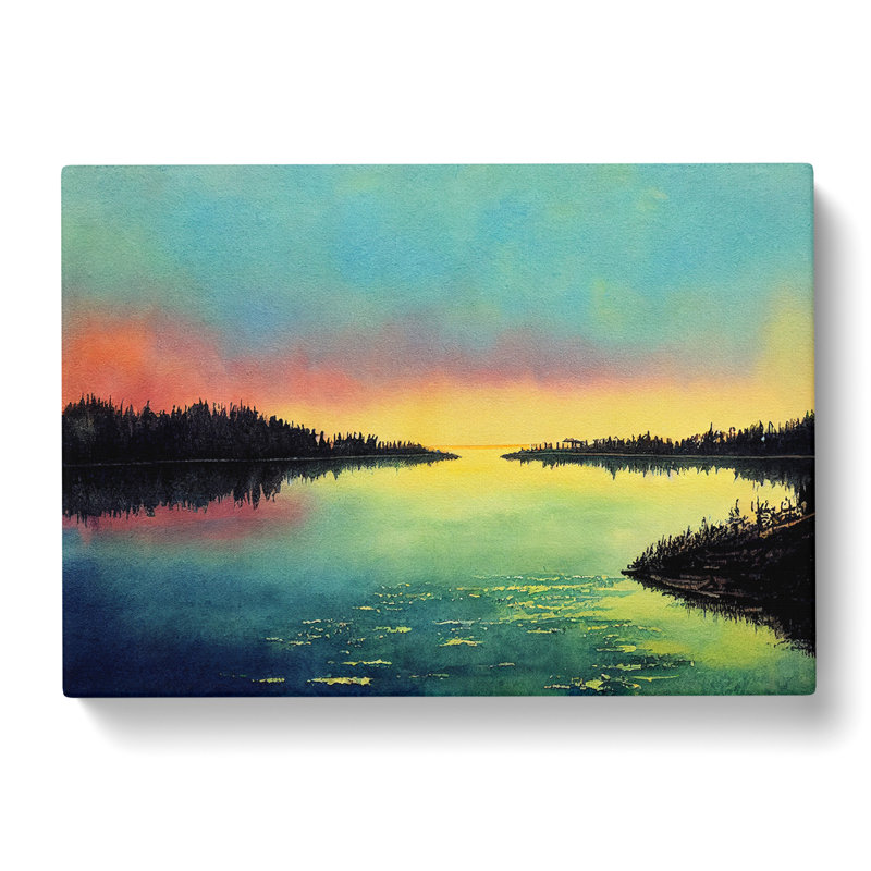 Watercolour River - Wrapped Canvas, 50cm H x 76cm W x 3cm D