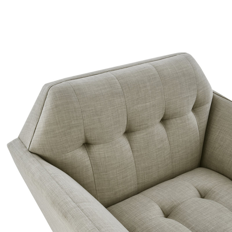 Merrylite Newport Wide Mid-Century Modern Lounge Chair Set of 2, Light Gray Polyester
