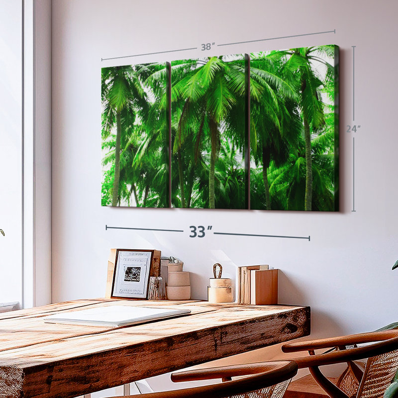 «Palm Tree Forest» sur toile, H 24 po x l 38 po x P 1,25 po