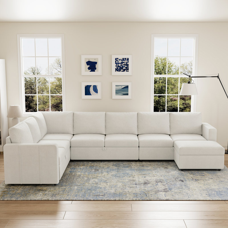 Canapé modulaire Seybert, Chenille beige