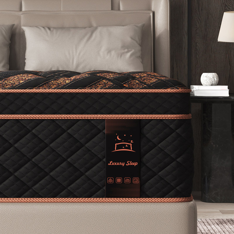 14''Medium Firm Hybrid Mattress in a Box with Cooling Gel Memory Foam & Pocket Coils, Fiberglass Free, 14", Queen