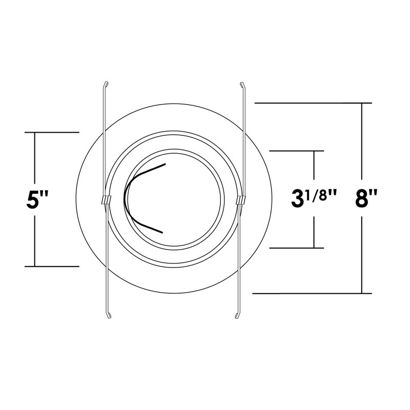 Garniture encastrée ajustable 6 "Gimbal Ring, Bronze huilé