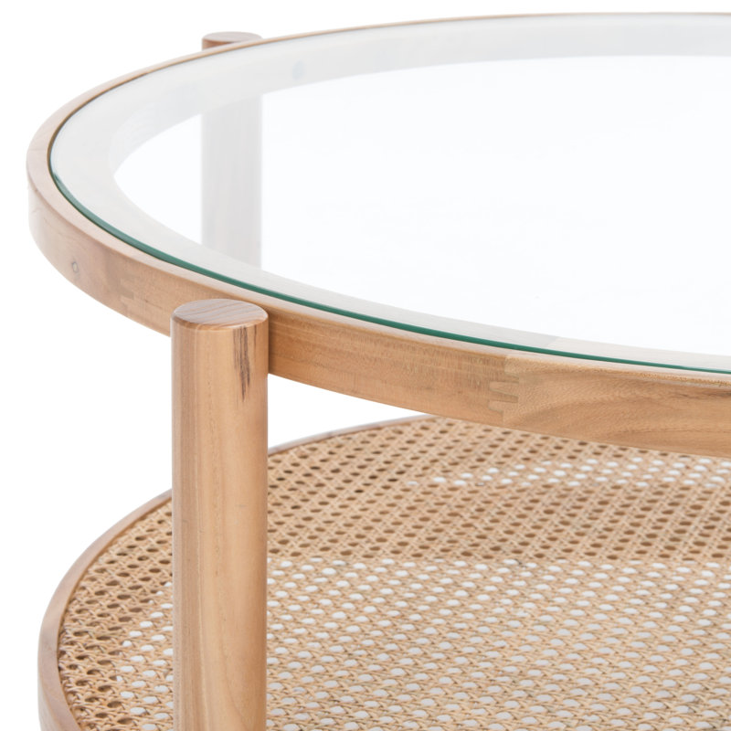 Karyna Rattan And Glass Coffee Table, Natural