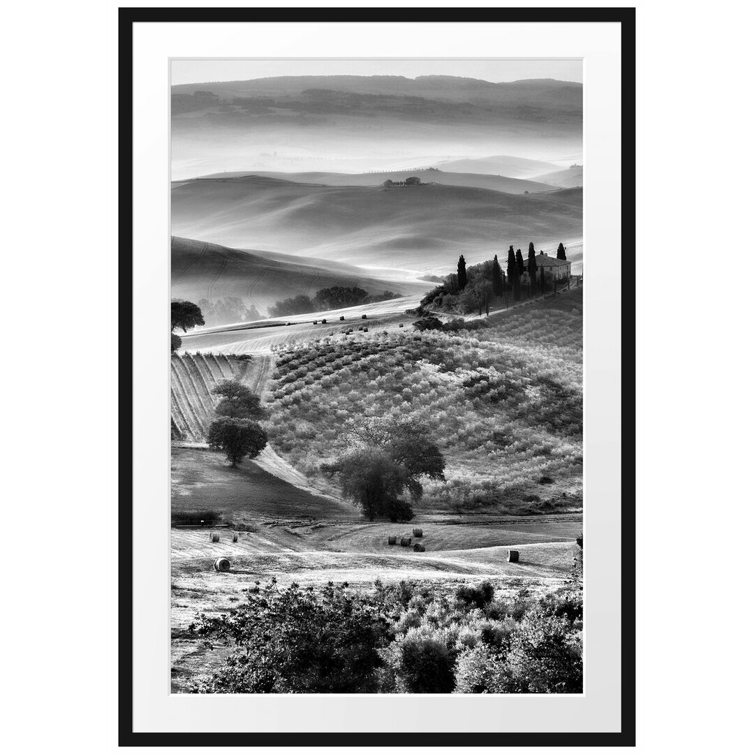 Gerahmtes Poster Toskana Landschaft