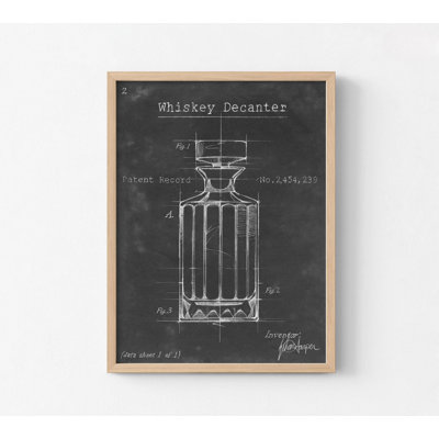 Reproduction de carafe à whisky, décoration de bar encadrée, impression d'affiche de whisky, décoration murale tableau noir, bouteille de whisky noir et blanc, art mural encadré