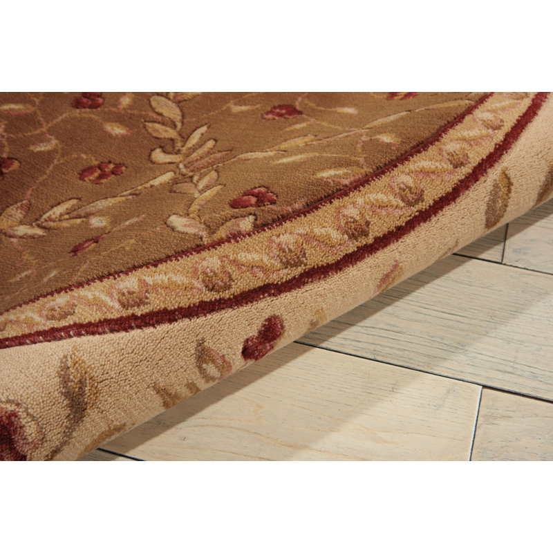 Tapis à aire beige en laine Fairchild, Tapis de couloir 2 pi 3 po x 8 pi