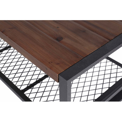 Console de table basse avec finition en bois récupéré, parfaite pour ajouter charme industriel et durabilité à n'importe quel salon