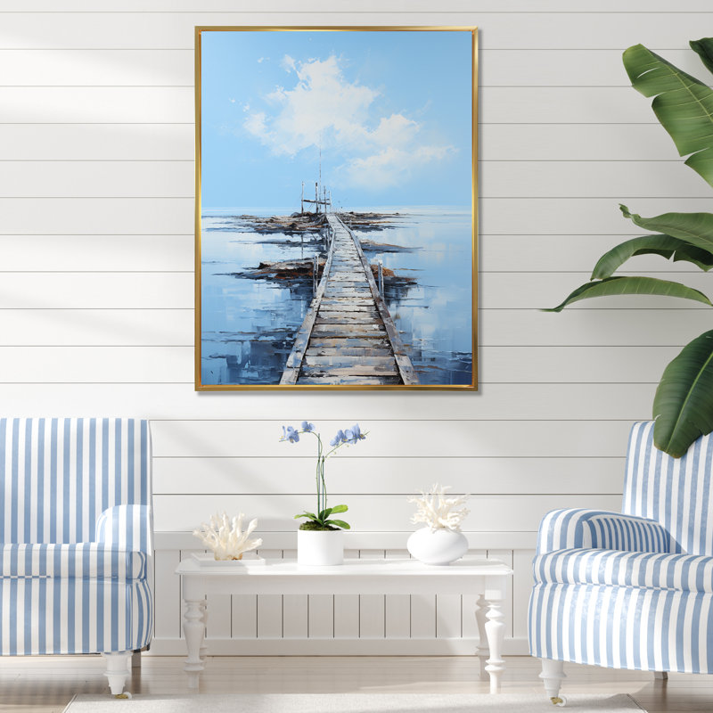Port Portitude Solitude I sur impression sur toile, H 40 po x l 30 po x P 1,5 po, Cadre flottant doré