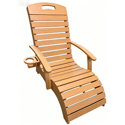 Chaise longue en HDPE avec accoudoirs d'extérieur avec porte-téléphone et porte-gobelet
