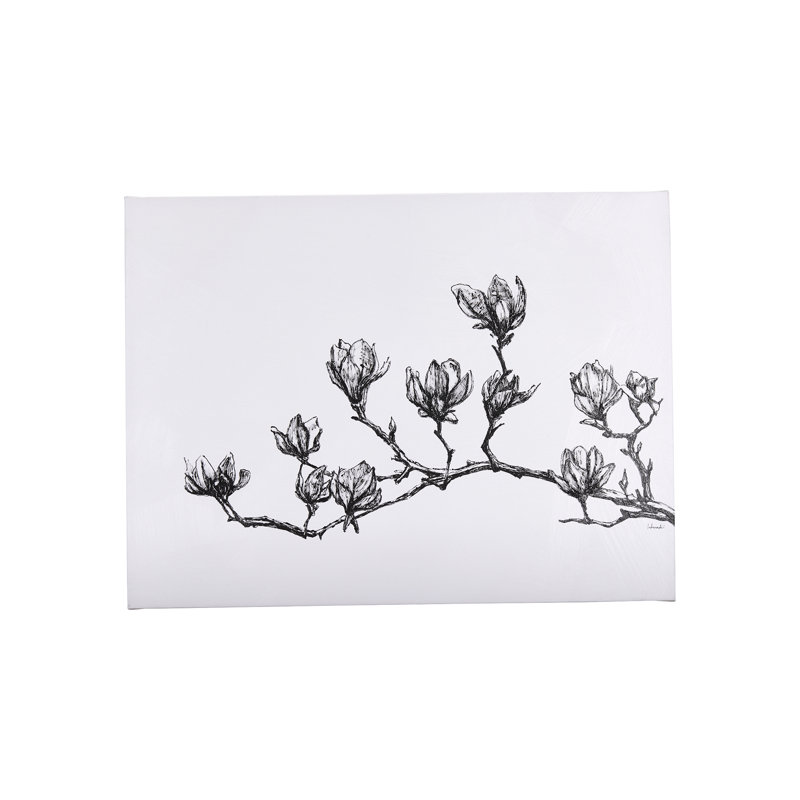 Toile texturée embellie à la main Magnolia II a, H 30 po x l 40 po x P 1,5 po