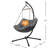 Outdoor Hanging Chair With Stand And Cushion, E-Coated Swing Chair