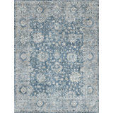 Rectangle Oriental Hand Loomed Bamboo Slat/Seagrass/Wool Area Rug in Navy