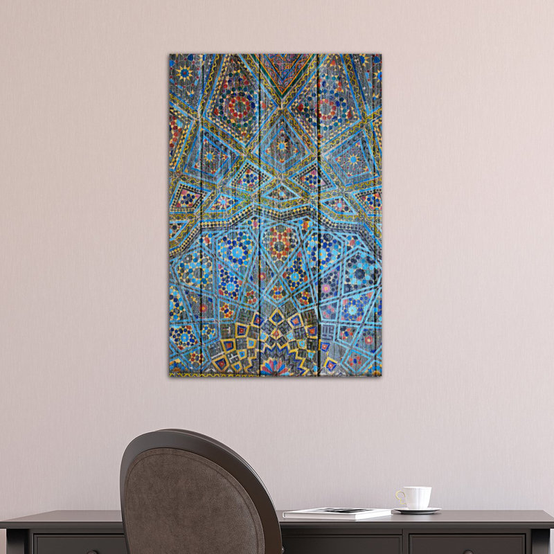 « mosaic », impression sur toile, Toile avec cadre noir, Pas de tapis, H 26 po x l 18 po x P 1,5 po