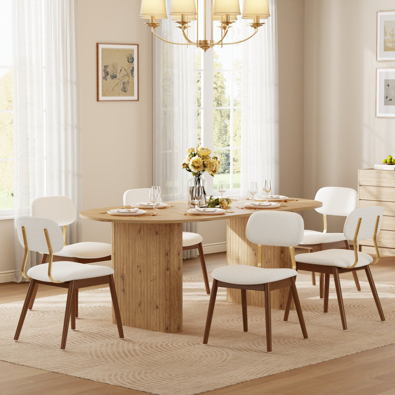 Ensemble de table et de chaises de salle à manger ovales de style moderne du milieu du siècle (70,8 po) avec des chaises rembourrées