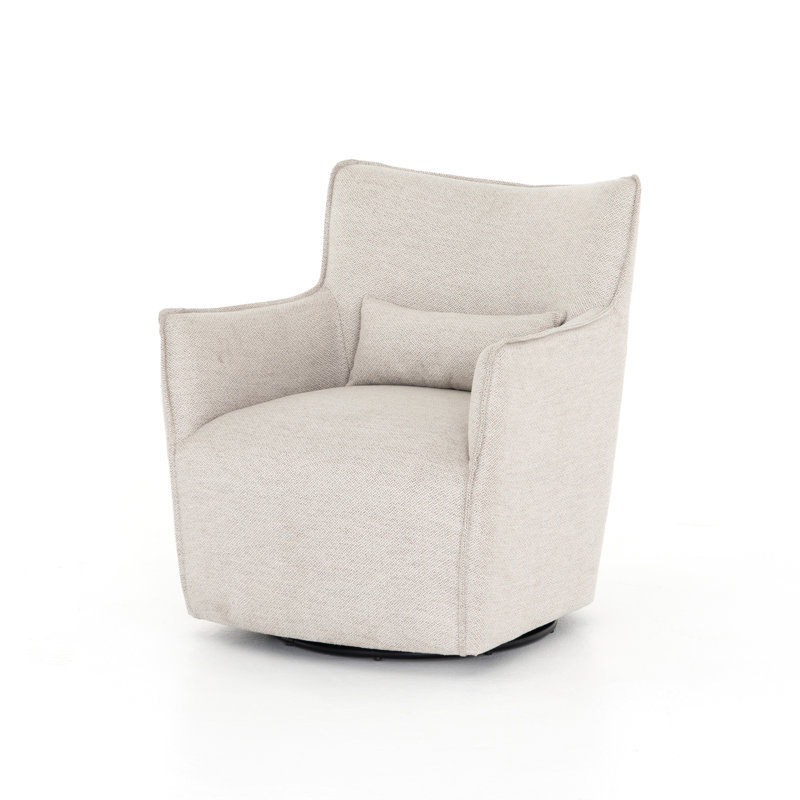 Kimble Swivel Curved Chair, Noble Platinum Polyester