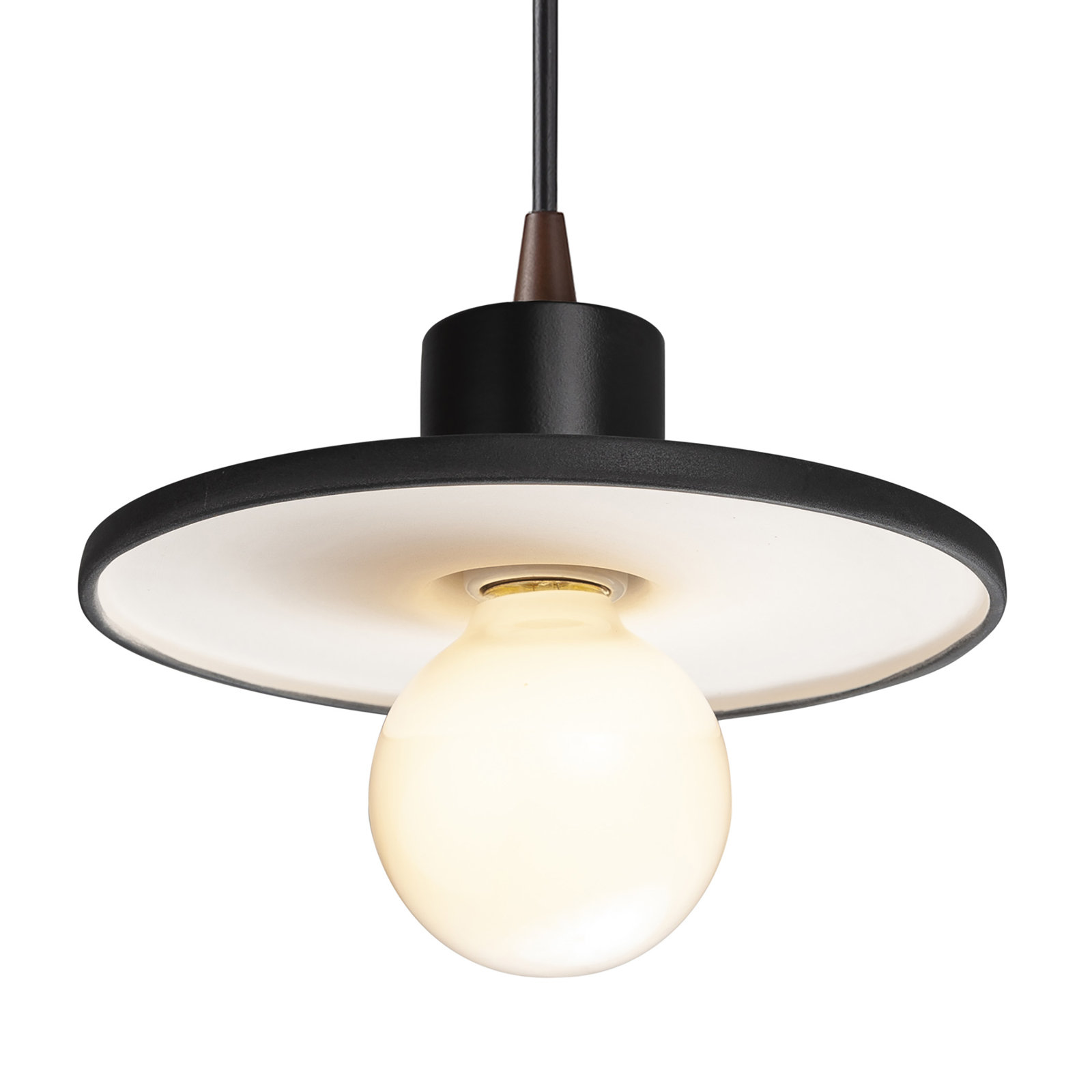 Marlena Single Pendant, Gloss Black, Dark Bronze