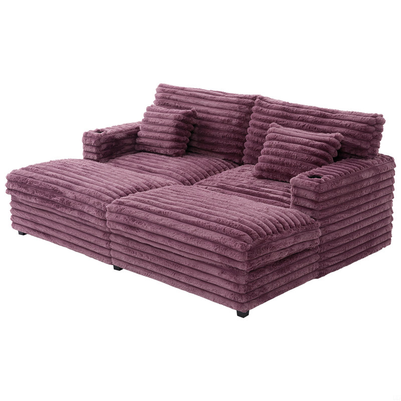 Très grand canapé-lit double 83,5 po, Rouge