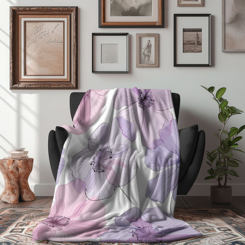 Pink Calm - couverture sherpa de qualité supérieure 1 pièce, L 60 po x L 80 po