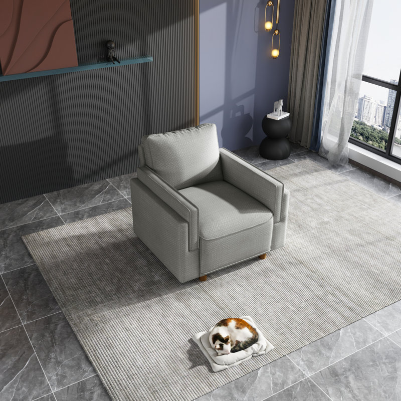 Fauteuil Joelie, Mélange de lin gris