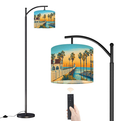 Lampe sur pied à arc avec abat-jour ajustable Sunset sur pied Oceanside