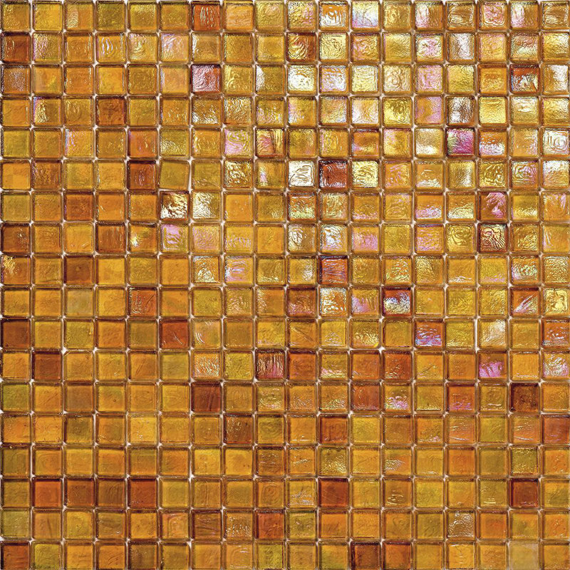 Tangerine 5/8" x 5/8" Glimmer Glass Mosaic