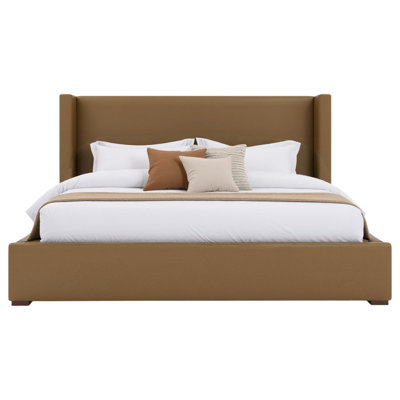 Vegan Leather Wingback Bed