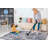 Area Rug Synthetic Fiber Stain Resistant Non-Shedding Abstract Grey Denim Medium 5' x 7'