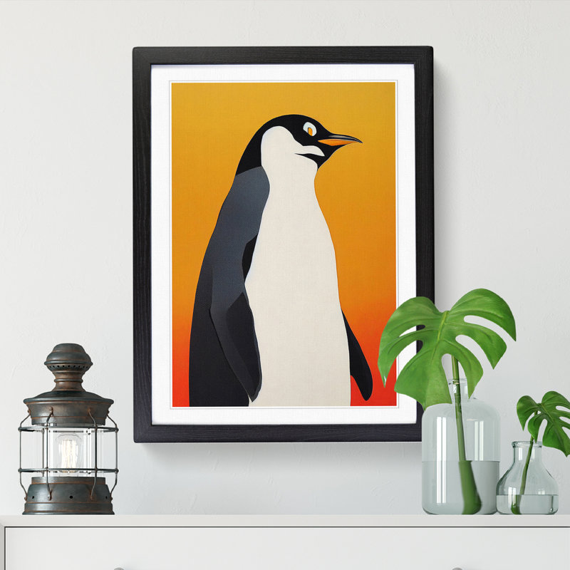 Penguin Pop Art Vol.1 - Single Picture Frame Print, 46cm H x 34cm W x 2cm D, Black