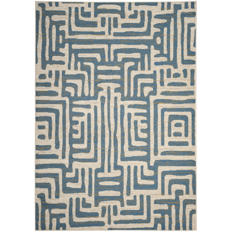 Sandisfield Geometric Hand Woven Area Rug, Rectangle 201 x 279 cm