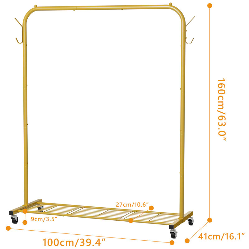 100cm Rolling Clothing Rack