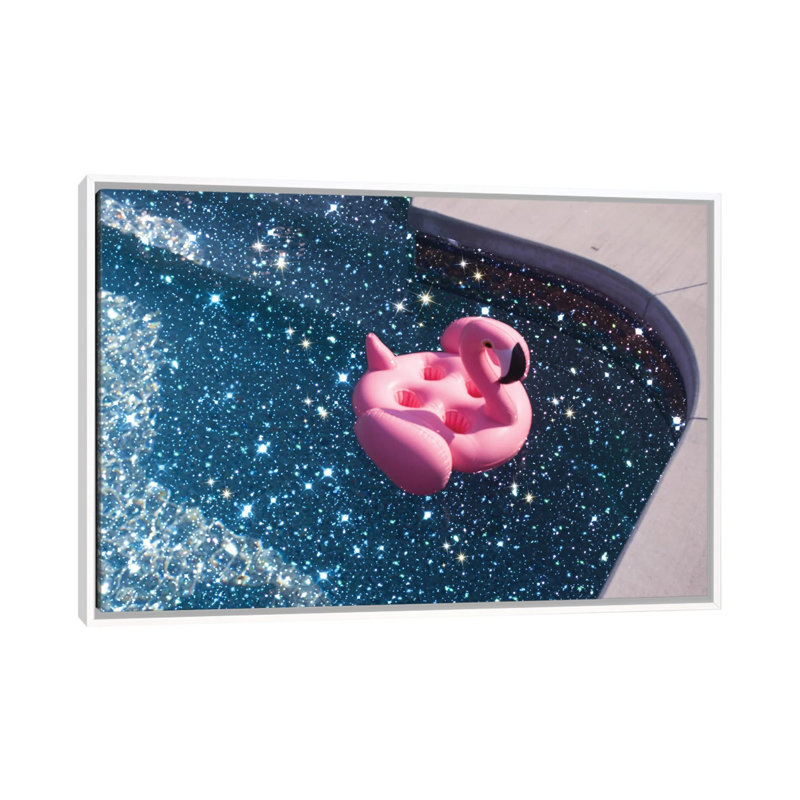 Piscine d’été scintillante-impression d’art graphique, White Frame, Pas de tapis, H 18 po x l 26 po x P 1,5 po