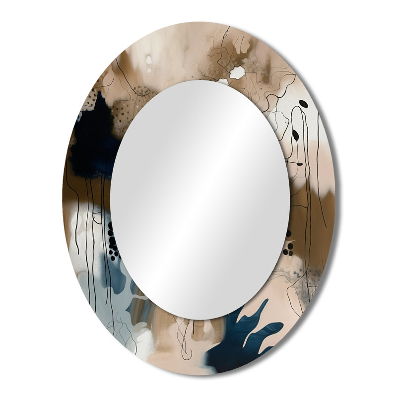 Miroir mural bleu moderne Blue Reflections II, 43 po x 33 po