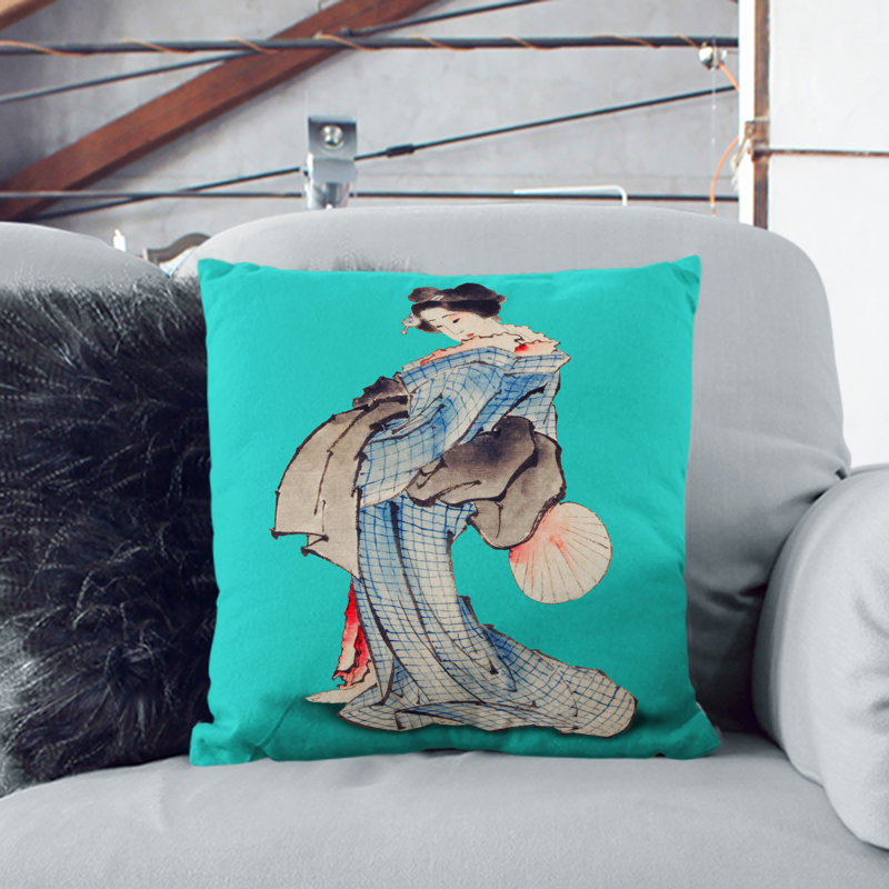 Geisha Square Throw Cushion, 55cm H x 55cm W x 20cm D