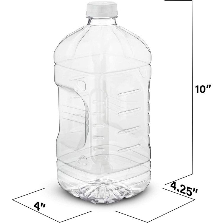 Translucent Plastic 64 oz Juice Bottles With Handle - 3 1/2Sq x 10 1/4H
