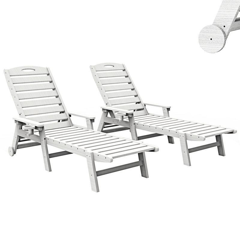 Ensemble de 2 chaises longues d'extérieur