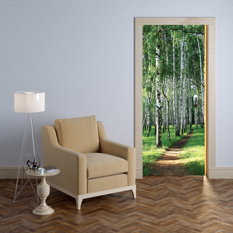 Panneau de porte Serene Birch Tree Forest