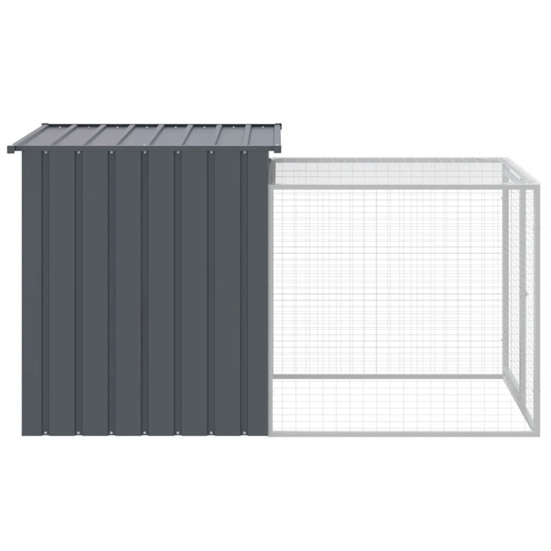 Poulailler avec grillage Ebelina, Gris anthracite, H 43,3 po x l 43,3 po x P 79,1 po