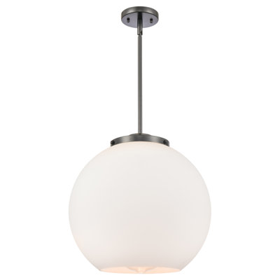 Ballston - Ellington - 1 Light Stem Hung Pendant - LED Bulb - Brushed Brass Finish - Matte White Shade