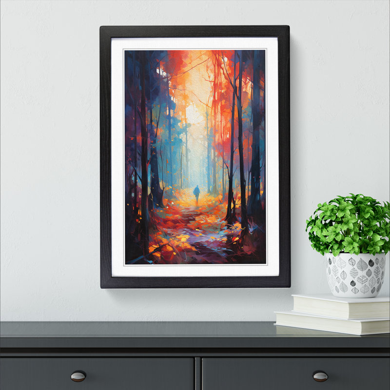 Single Picture Frame Print on Wood, 46cm H x 34cm W, Black Framed