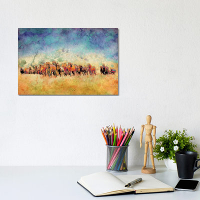 Horse Herd by Ynon Mabat - Wrapped Canvas Gallery-Wrapped Canvas Giclée