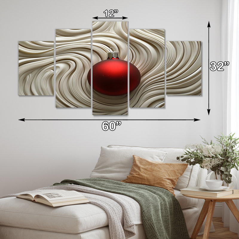 Ensemble de décorations murales rouges et blanches «Christmas Peppermint Swirl II»