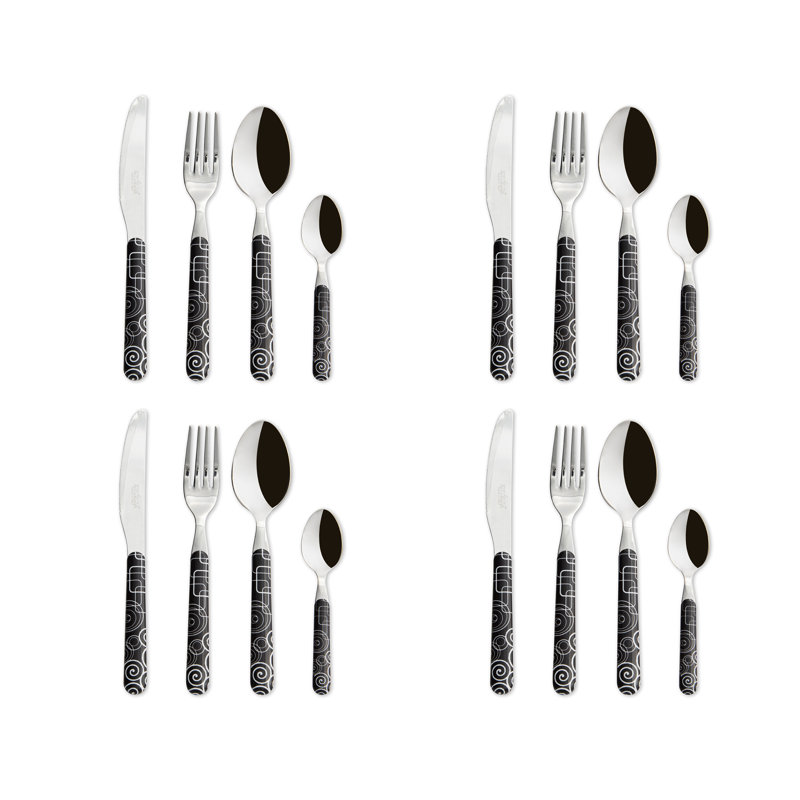 Excelsa Magic Black Cutlery Set 16 Pieces