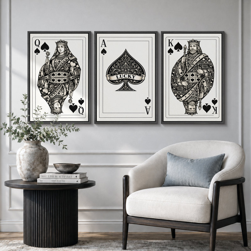 Reproduction de giclée sur toile encadrée 3 pièces, H 36 po x l 72 po x P 1,5 po, Cadre noir