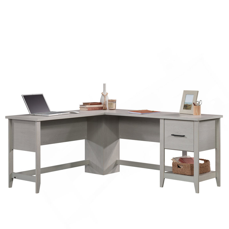 Bureau en L, finition blanche